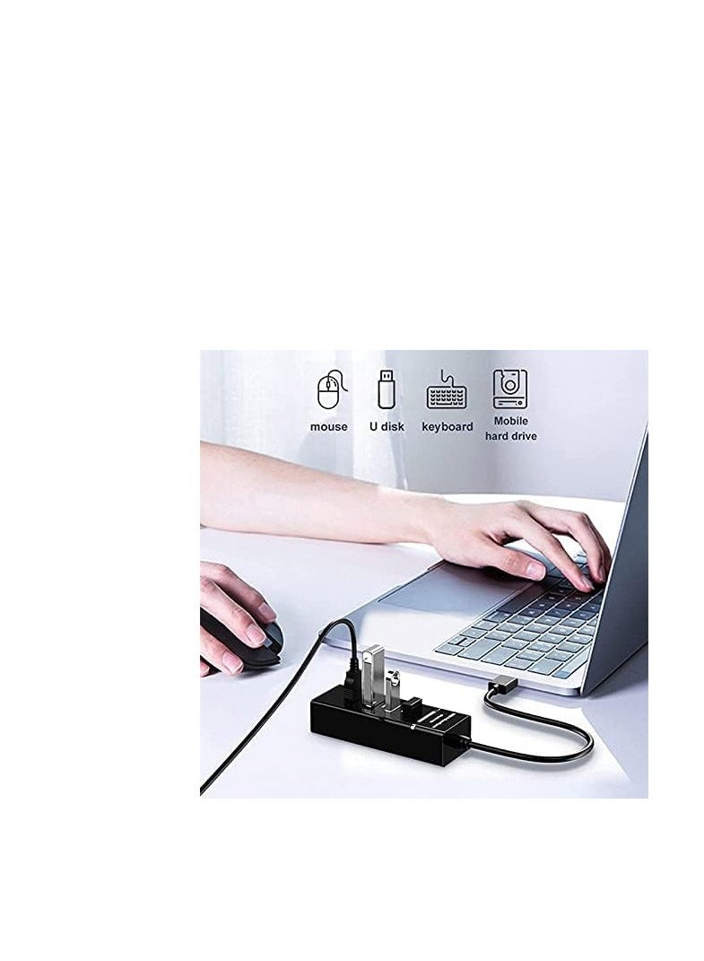 Terabyte 4 Port USB HUB SuperSpeed 3.0 High-Speed Multiport Slim USB Hub 1 feet Cable Length Adapter and Led Indicator Compatible for Pendrive, Mouse, Keyboards, Mobile, Tablet ( Black ) 010 - Image 2