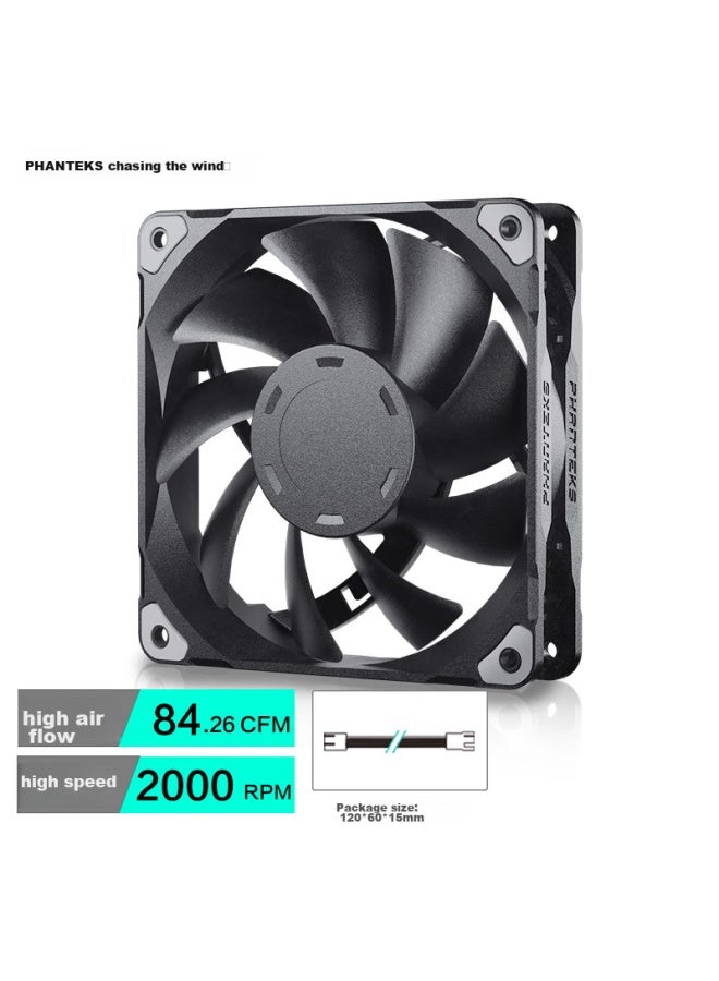 Phanteks M25 Black 12cm Desktop Case Cooling Fan - Image 1