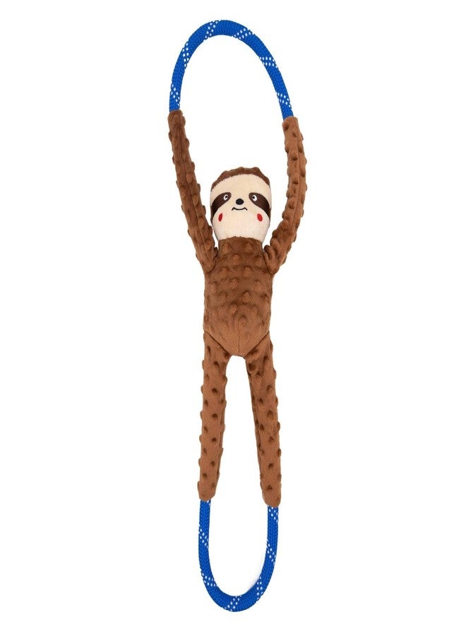 ZippyPaws RopeTugz - Durable Dog Pull Rope Toy, Interactive Tug of War for Large, Medium, & Small Dogs, Squeaky Pet Products to Keep Them Busy, Made with Heavy Duty Climbing Rope - Sloth - Image 1