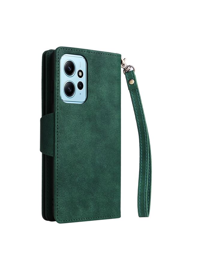 S-TOP Case For Redmi Note 12 4G Rivet Buckle 9 Cards Three Fold Leather Phone Case - Image 3