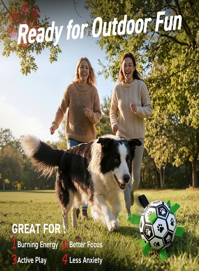 QDAN Dog Toys Dog Balls, World Cup Dog Soccer Ball with Straps, Dog Birthday, Herding Ball, Durable Balls for Small Medium Pet, Puppy Outdoor Toy (6 Inch) - Image 2