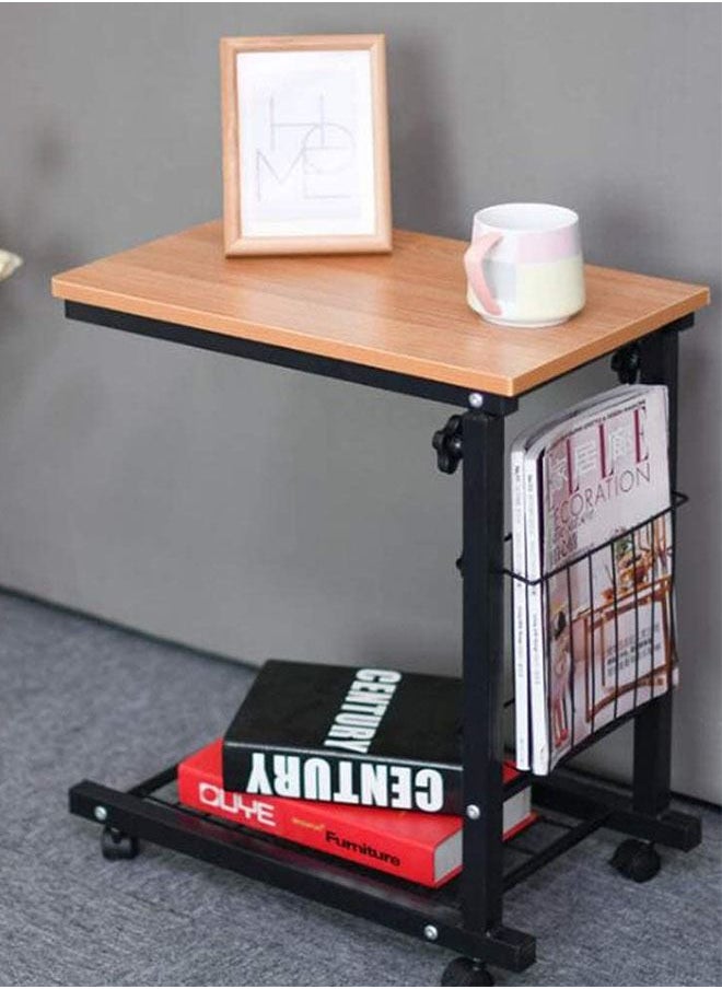 Generic - Mobile coffee table bedside sofa adjustable height mobile side table laptop table coffee table table - Image 1