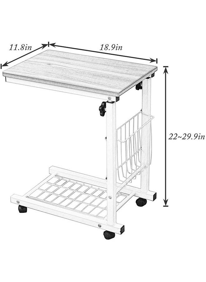 Generic - Mobile coffee table bedside sofa adjustable height mobile side table laptop table coffee table table - Image 1
