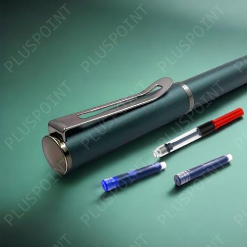 PLUSPOINT Stainless Steel Fountain Pen Stunning Luxury Pen with Metallic Green Finish, Iridium Nib, Pen Gift for Men & Women, Professional, Executive Office, Nice Designer Pens for kids - Image 5