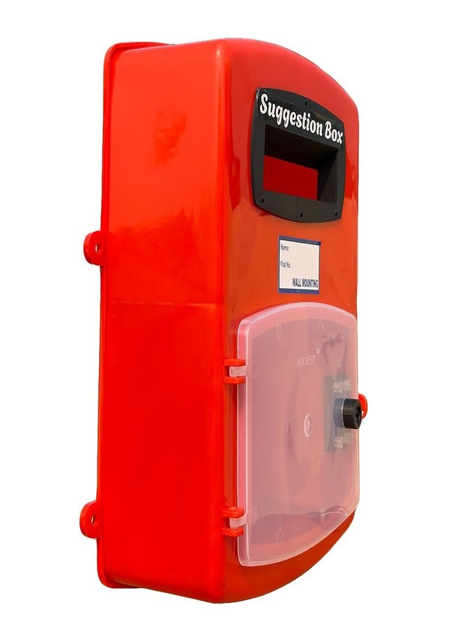 HaveIt® Front Door Wall Mounted Heavy Plastic Letter Box,Suggestion Box,Compliant Box for Home/Offices/Colleges/Institutions/Schools with Lock (red Color, 25 cm x 26 cm x 11 cm) (Suggestion Box) - Image 3