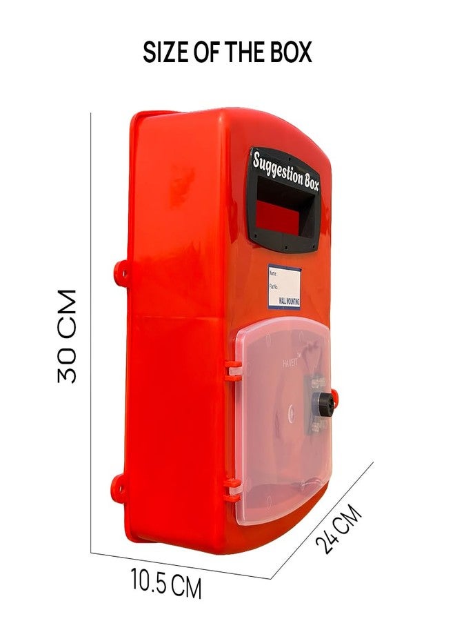 HaveIt® Front Door Wall Mounted Heavy Plastic Letter Box,Suggestion Box,Compliant Box for Home/Offices/Colleges/Institutions/Schools with Lock (red Color, 25 cm x 26 cm x 11 cm) (Suggestion Box) - Image 4