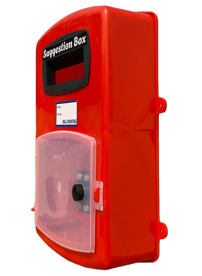 HaveIt® Front Door Wall Mounted Heavy Plastic Letter Box,Suggestion Box,Compliant Box for Home/Offices/Colleges/Institutions/Schools with Lock (red Color, 25 cm x 26 cm x 11 cm) (Suggestion Box) - Image 2