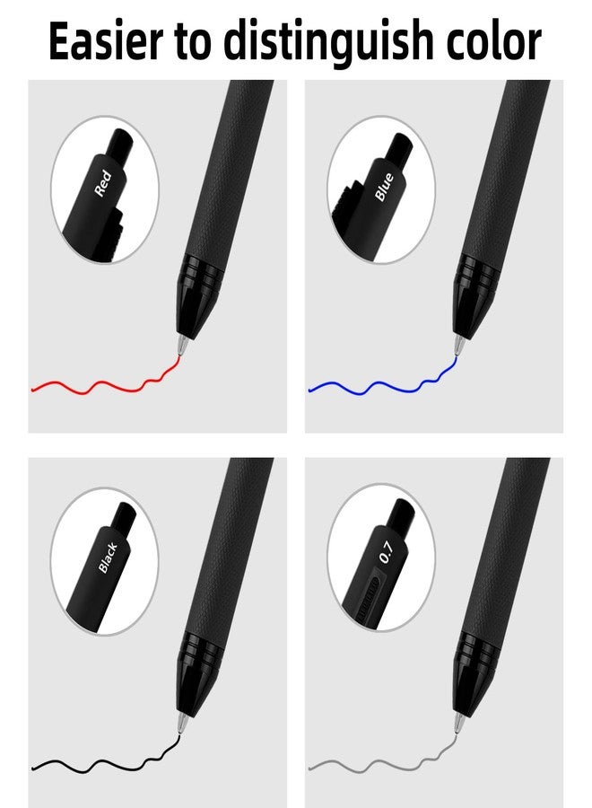 RANBOS 4-in-1 Four-Color Multifunctional Pen, Black/Red/Blue Ballpoint Pen and 0.7mm Mechanical Pencil, Metal Case Pen, Great Gift for Friends, Loved Ones (Black) - Image 2