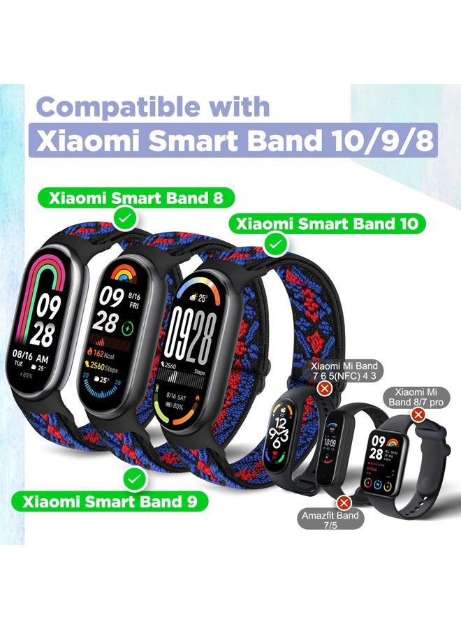 Bcuckood Elastic Bands Compatible with Xiaomi Mi Band 8, Elastic Solo Loop Soft Nylon Elastic Strap Replacement Bracelet for Xiaomi Mi Band 8 Women Menï¼œ3 PCS - Image 2