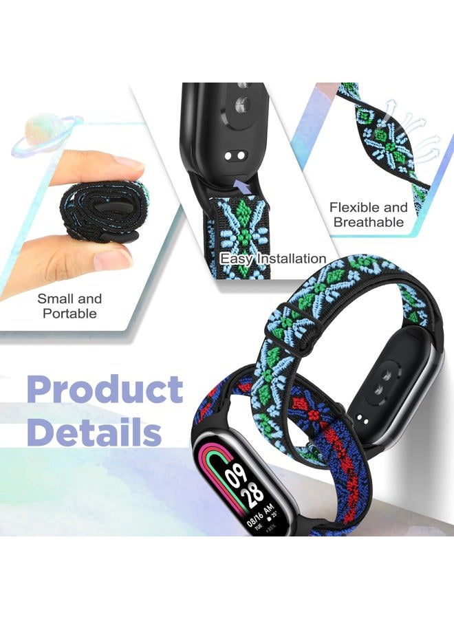 Bcuckood Elastic Bands Compatible with Xiaomi Mi Band 8, Elastic Solo Loop Soft Nylon Elastic Strap Replacement Bracelet for Xiaomi Mi Band 8 Women Menï¼œ3 PCS - Image 5