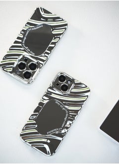 ShebSheb iPhone 15 Plus Case Silver Mirror Water Wave Pattern Cute Simple Stylish Aesthetic Personalized Design for Women Girls Electroplated Phone Case  - Image 5