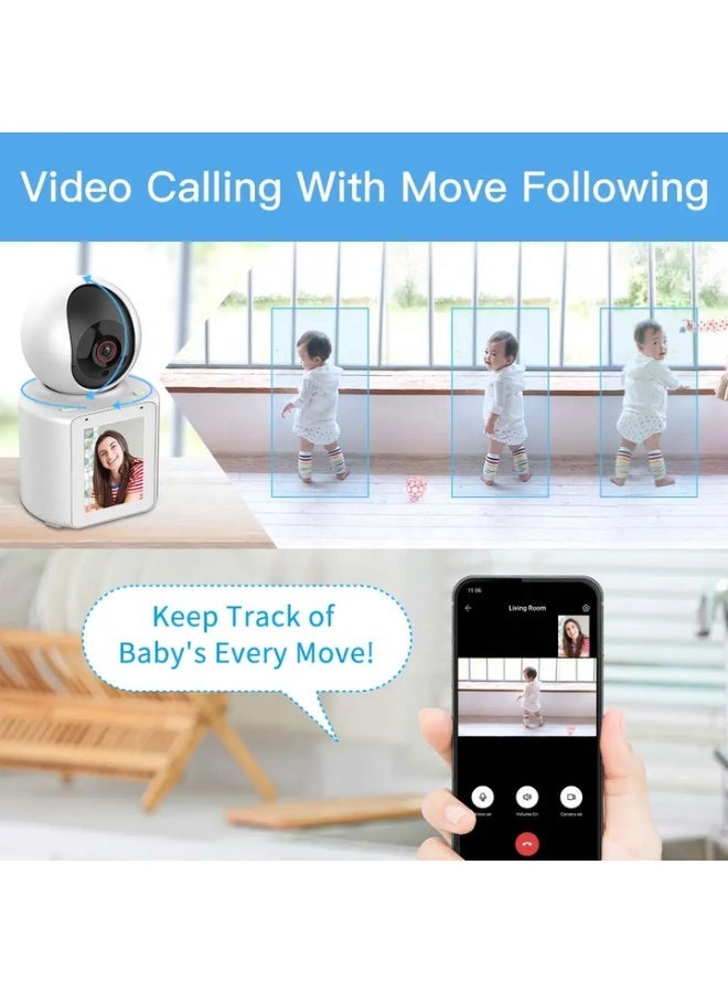 JOMILA Smart WiFi Video Calling Camera with Screen - 1 Click Call, Two-Way Video Calling, 360° View | Motion Detector, Night Vision, App Alert Indoor Pet Monitoring, Ideal for Baby Monitor, Pet Camera - Image 3