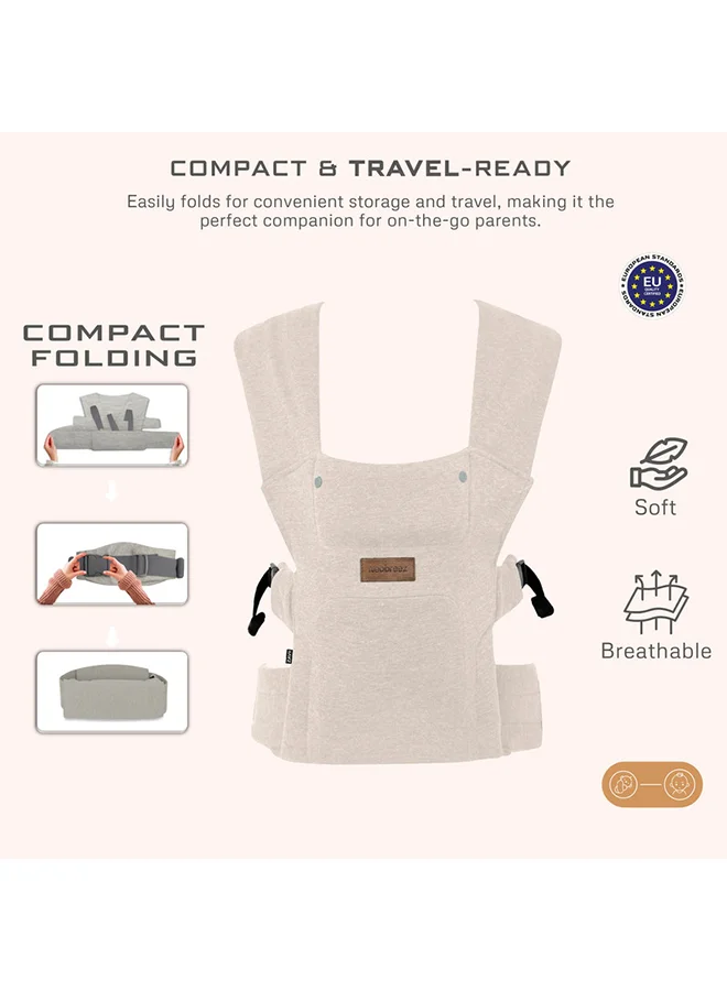 neobreez ZAVII 2-in-1 Convertible Baby Carrier for Newborns to Toddlers, Extra Soft&Ergonomic Baby Wrap with Head Support,  Detachable Privacy Hood&Saliva Bib, Lightweight, Adjustable Hip Carrier, 7–26 lbs, 3–12 kg