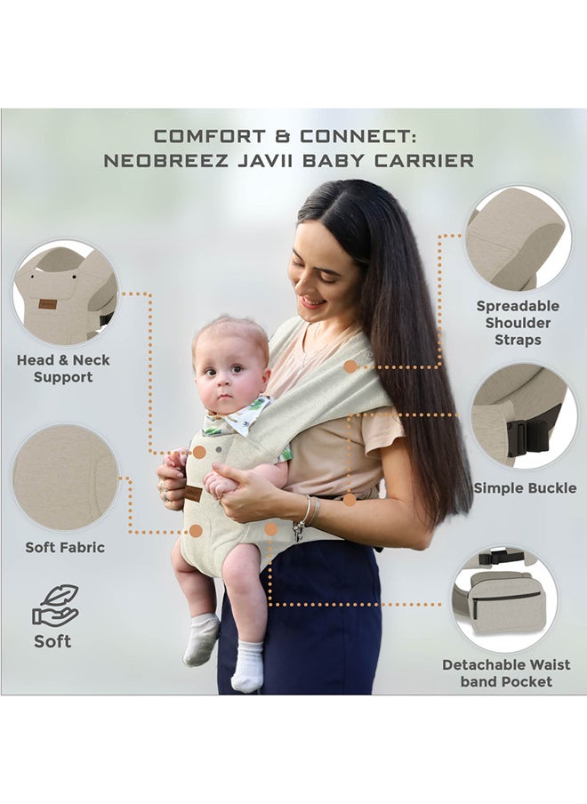 ZAVII 2-in-1 Baby Carrier for Newborns To Toddler, Head Support, Extra Soft And Ergonomic, Detachable Privacy Hood And Saliva Cotton Bib, Lightweight Easily Adjustable Hip Infant Carrier, 7-26lbs, 3-12kg
