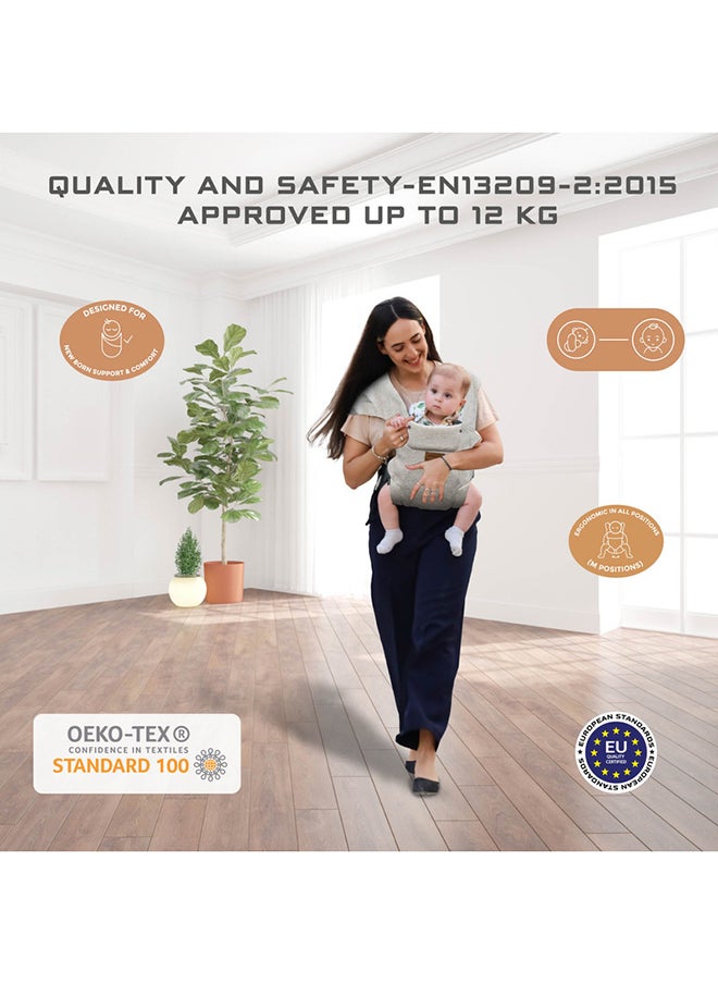 ZAVII 2-in-1 Baby Carrier for Newborns To Toddler, Head Support, Extra Soft And Ergonomic, Detachable Privacy Hood And Saliva Cotton Bib, Lightweight Easily Adjustable Hip Infant Carrier, 7-26lbs, 3-12kg