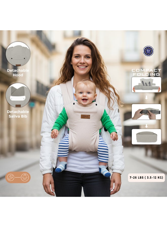 نيوبريز حامل أطفال قابل للتحويل  في  من زافي للمواليد حتى الأطفال الصغار، مريح وناعم مع دعم للرأس وغطاء خصوصية قابل للفصل ومريقات، خفيف الوزن، قابل للتعديل، - كجم - Image 3