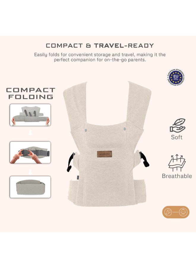 neobreez ZAVII 2-in-1 Convertible Baby Carrier for Newborns to Toddlers, Extra Soft&Ergonomic Baby Wrap with Head Support,  Detachable Privacy Hood&Saliva Bib, Lightweight, Adjustable Hip Carrier, 7–26 lbs, 3–12 kg - Image 4