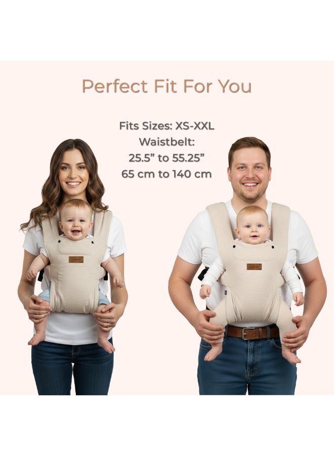 neobreez ZAVII 2-in-1 Convertible Baby Carrier for Newborns to Toddlers, Extra Soft&Ergonomic Baby Wrap with Head Support,  Detachable Privacy Hood&Saliva Bib, Lightweight, Adjustable Hip Carrier, 7–26 lbs, 3–12 kg - Image 2