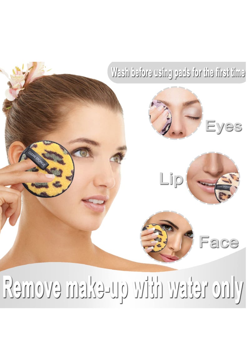 SYOSI Reusable Makeup Remover Pads - Leopard DesignCleansing Facial Heavy Makeup  Masks Makeup Pads, Suitable for All Skin Types Face Cleansing Pads - Image 3