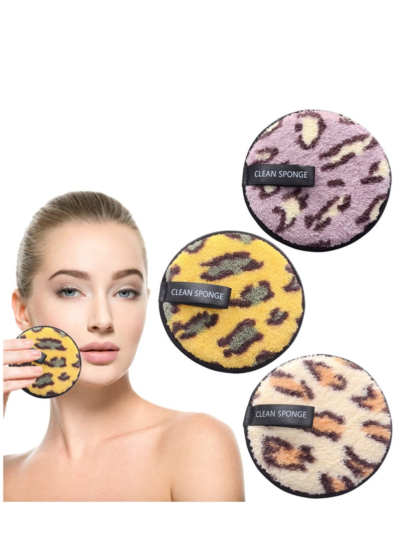 SYOSI Reusable Makeup Remover Pads - Leopard DesignCleansing Facial Heavy Makeup  Masks Makeup Pads, Suitable for All Skin Types Face Cleansing Pads - Image 1
