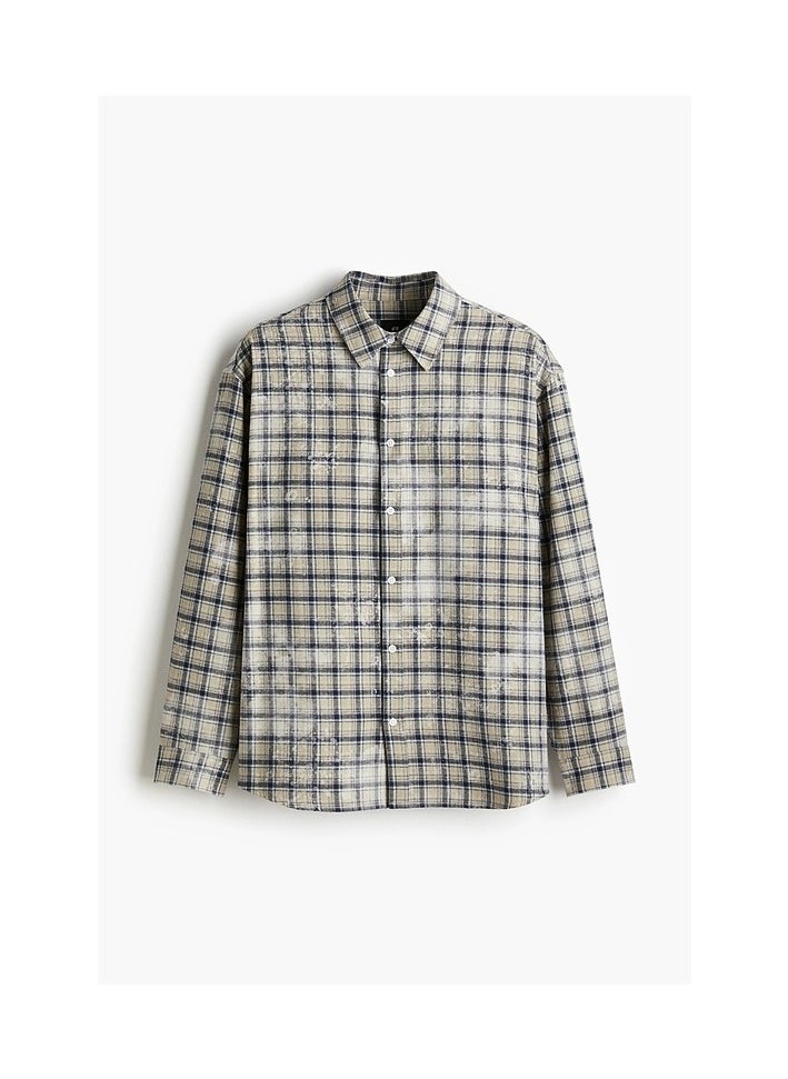 H and M - HM Men's Autumn Loose Fit Twill Coat Style Shirt - Image 1