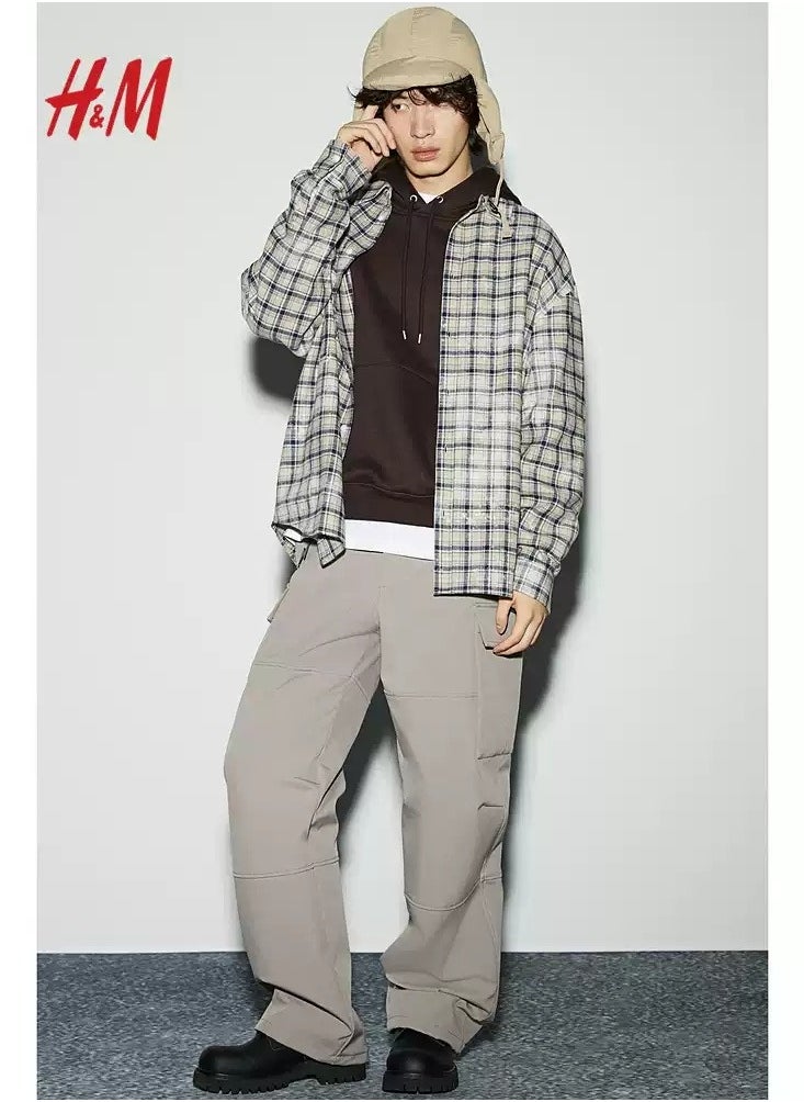 H and M - HM Men's Autumn Loose Fit Twill Coat Style Shirt - Image 1