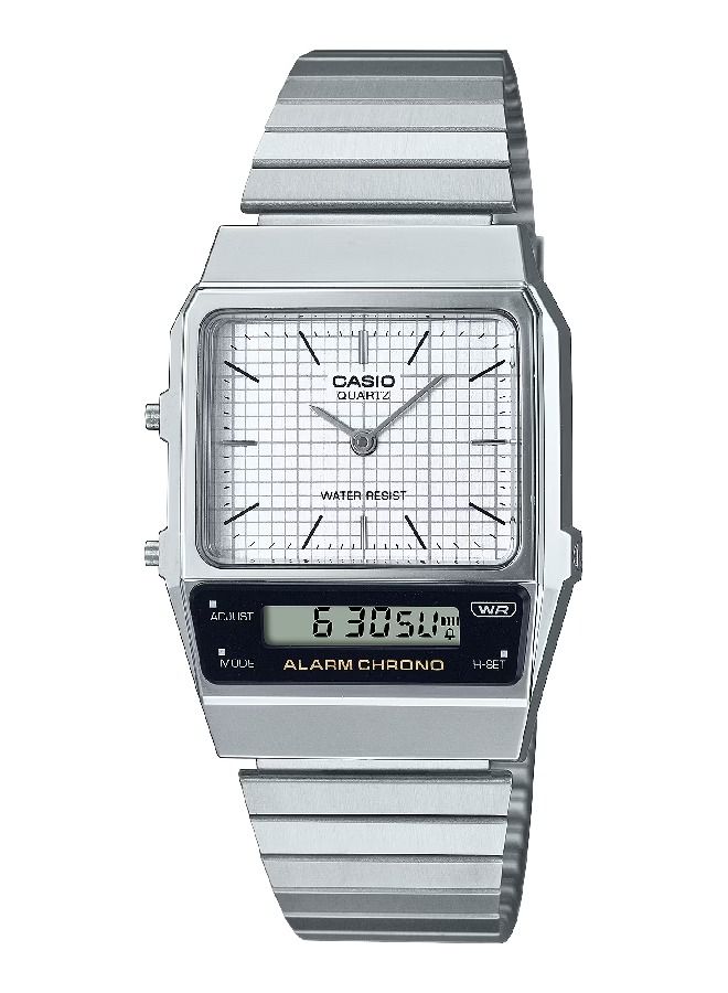 CASIO ساعة يد تناظرية كلاسيكية من الفولاذ المقاوم للصدأ AQ-800E-7ADF - Image 1