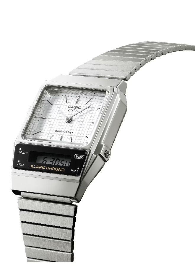 CASIO ساعة يد تناظرية كلاسيكية من الفولاذ المقاوم للصدأ AQ-800E-7ADF - Image 2