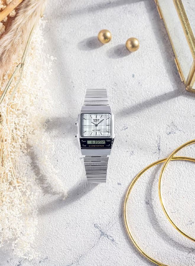 CASIO ساعة يد تناظرية كلاسيكية من الفولاذ المقاوم للصدأ AQ-800E-7ADF - Image 3