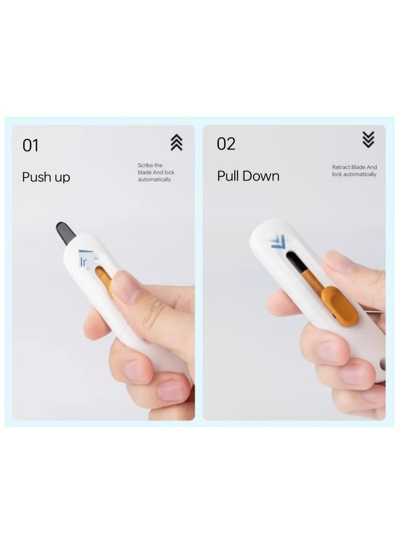 TD700- Utility Knife for Unpacking Express Items Serrated Blade Safe and Hand-Free Box Opening Knife Ceramic Knife Box Opening Knife (Porcelain White)  - Image 4