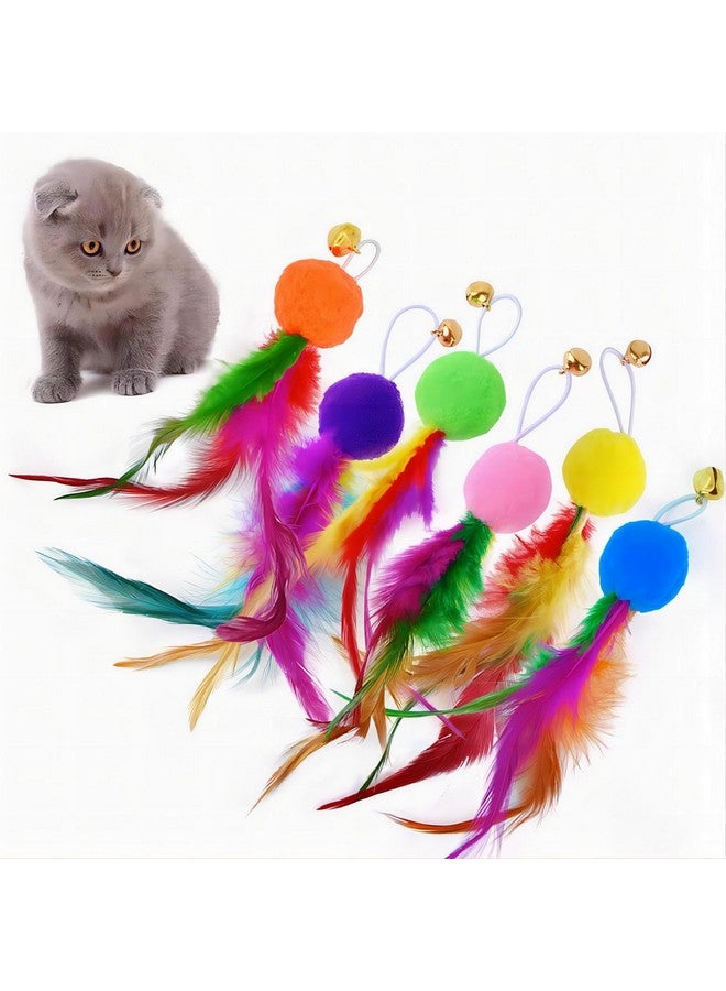 Sunkizzrs® Cat Toys - Interactive Toy Set with Retractable Teaser Wands and Feather Toys - Activity Toys to Exercise Cats and Kittens (Only 6 Feather Balls Replace Heads) - Image 1