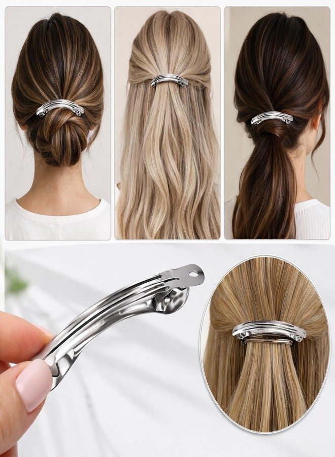 GROWLOYAL Metal Hair Clip Base, Silver and Gold, 8cm, 3 Part Clip Base, Pack of Clips (6) - Image 4