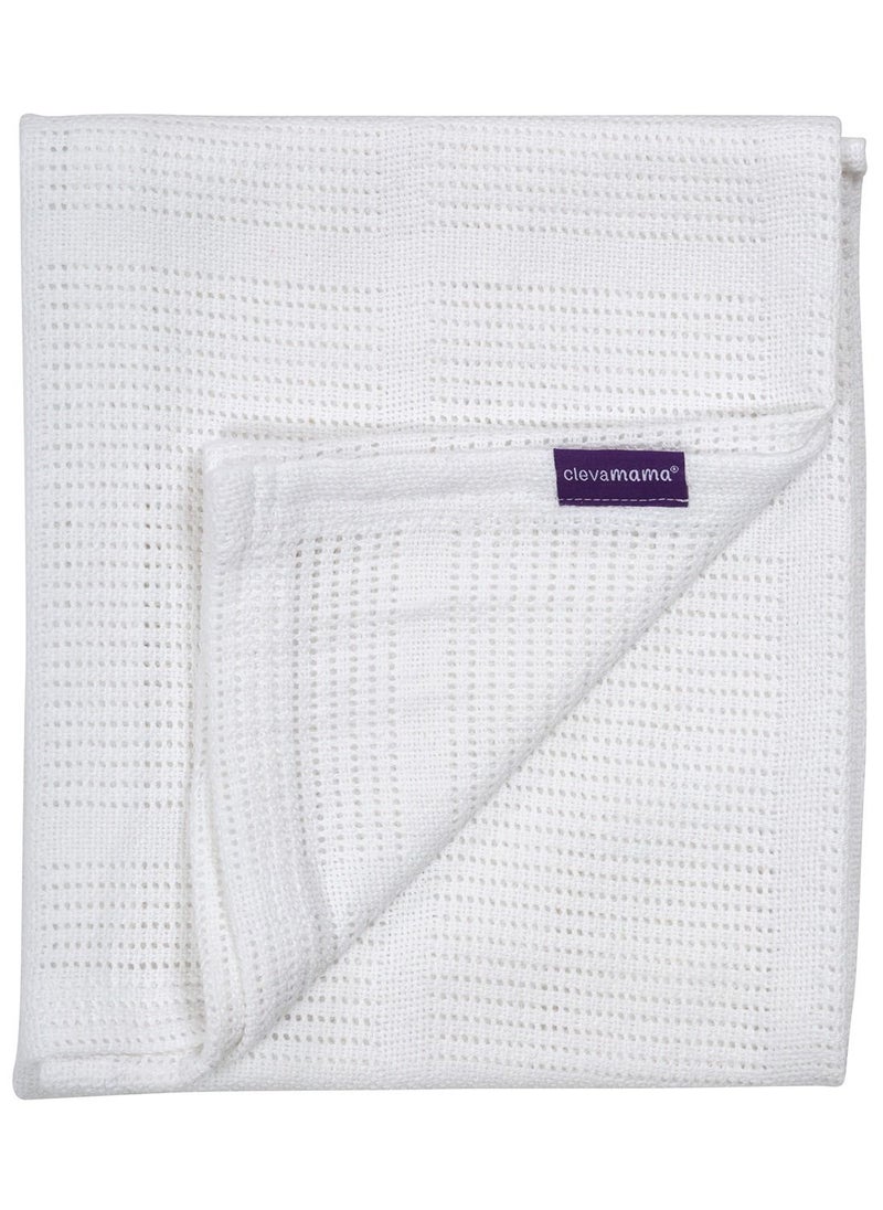 Clevamama - Cellular Blanket Cot/Cot Bed 120 x 140 cm - White - Image 1