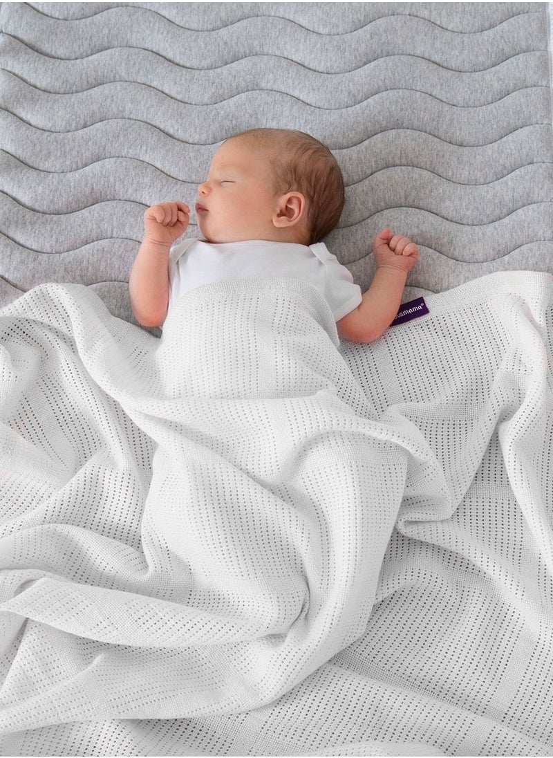 Clevamama - Cellular Blanket Cot/Cot Bed 120 x 140 cm - White - Image 1