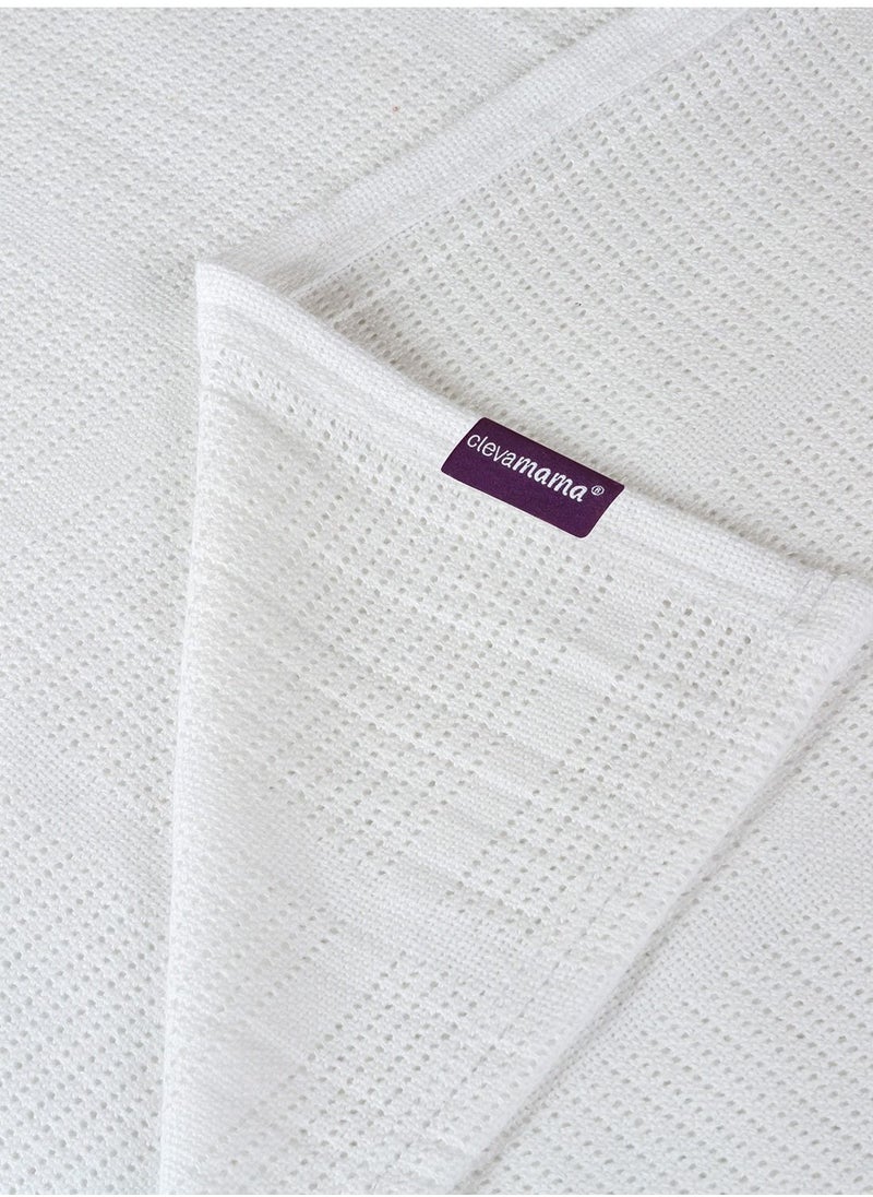 Clevamama - Cellular Blanket Cot/Cot Bed 120 x 140 cm - White - Image 1