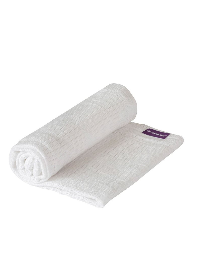 Clevamama - Cellular Blanket Cot/Cot Bed 120 x 140 cm - White - Image 1