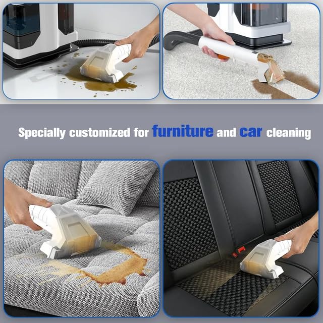 MAPPLE CREATION Portable Carpet Cleaner Wet and Dry Vacuum Cleaner 2 in 1 Handheld Carpet Spot Cleaner Machine Carpet Washer for Elevators Spills and Stains Stairs Clean - Image 3