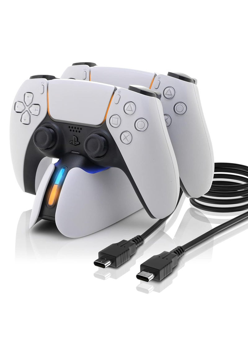 DOBE - Dobe - PS5 Controller Charging Station, Fast Charging Playstation 5 Dualsense Charging Station with LED Indicator White - Image 1