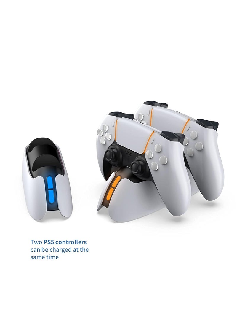 DOBE - Dobe - PS5 Controller Charging Station, Fast Charging Playstation 5 Dualsense Charging Station with LED Indicator White - Image 1