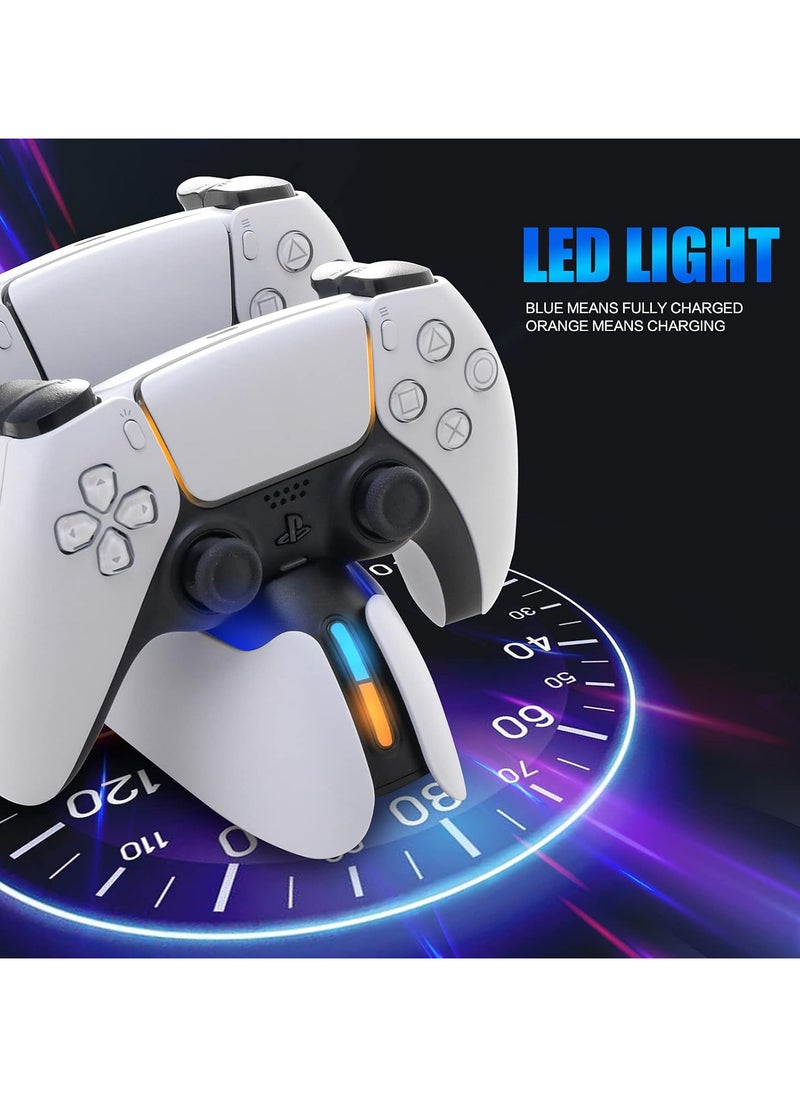 DOBE - Dobe - PS5 Controller Charging Station, Fast Charging Playstation 5 Dualsense Charging Station with LED Indicator White - Image 1