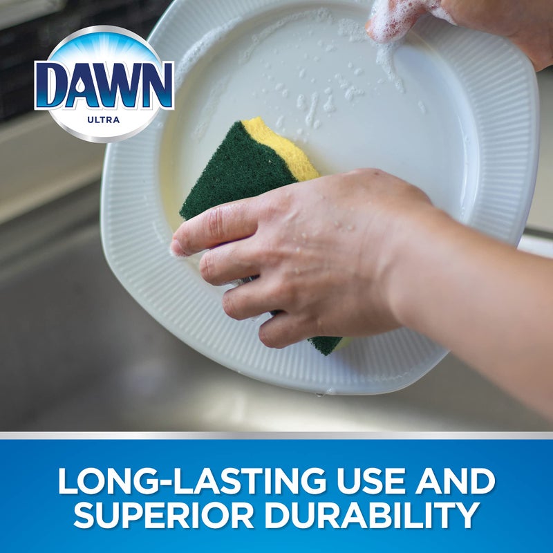 Dawn Heavy Duty Kitchen Dish Sponges, Green/Yellow (Pack of 3) - Image 3