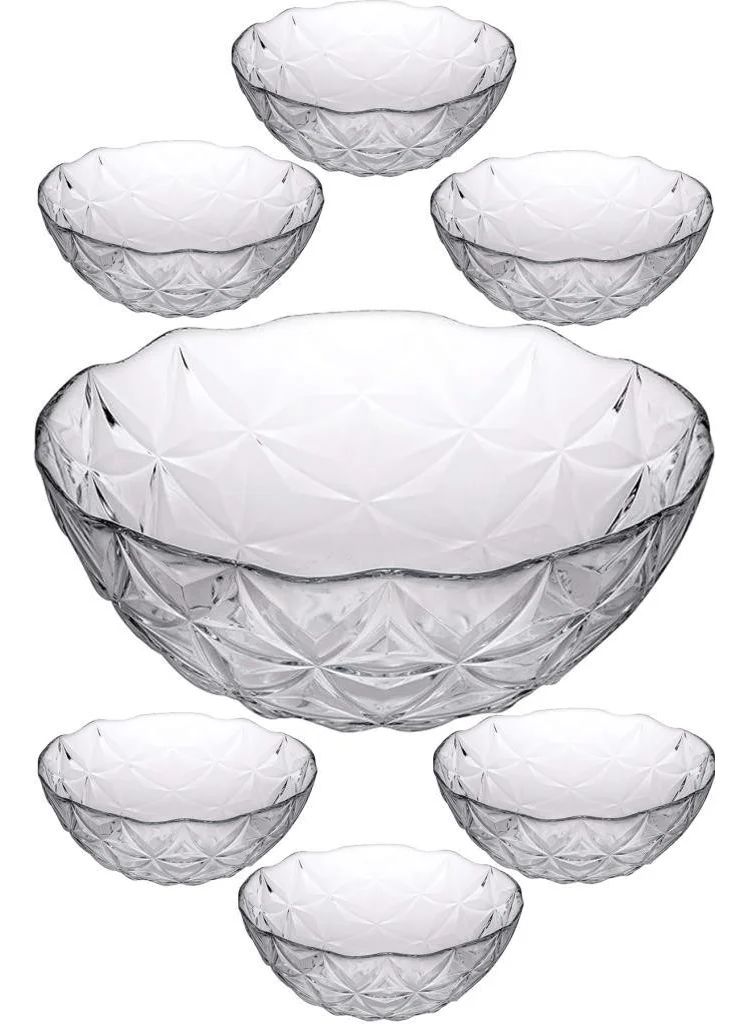 Paşabahçe 96981 Glass 7 Piece Estrella Compote Bowl Set