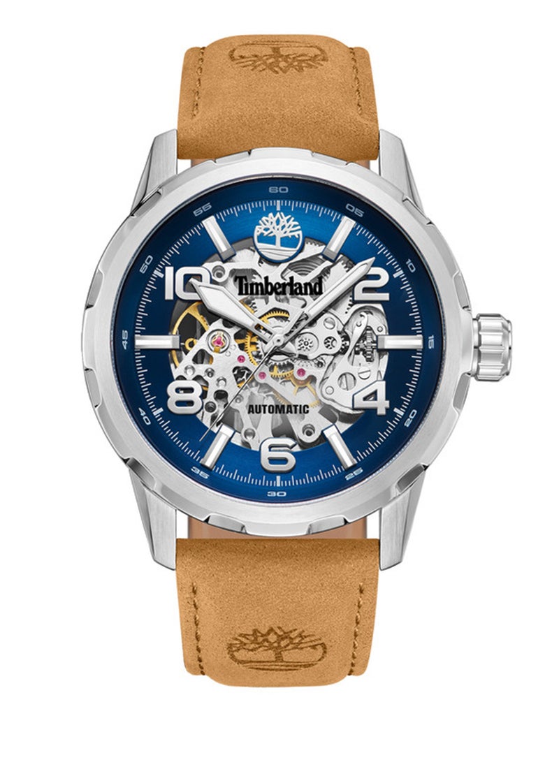 Timberland Men Montville Blue Dial Leather Strap Automatic Watch for Men, 46mm - Image 1