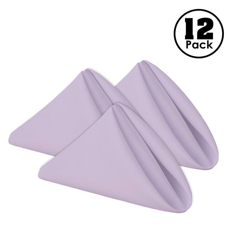 Gee Di Moda Cloth Napkins - 17 x 17 Inch Lavender Dinner Napkins - Set of 12 Soft & Absorbent Washable Fabric Cloth Table Napkins with Hemmed Edges for Hotel Restaurant, Holiday Parties & Wedding - Image 2