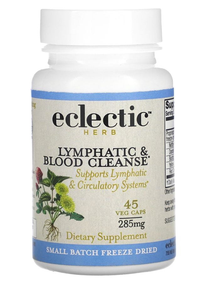 Eclectic Herb Freeze Dried Lymphatic & Blood Cleanse 285 mg 45 Veg Caps 