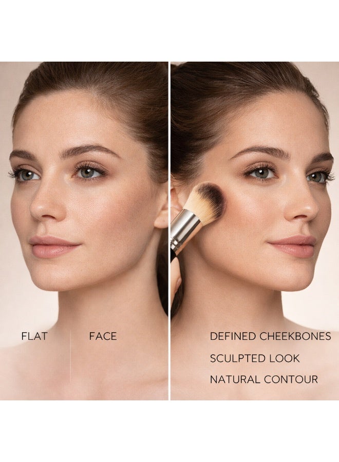 MILANALEESA Angled Contour Brush – Luxury Dense Soft Makeup Brush for Face Contour, Blush & Bronzer | Precision Sculpting Face Brush | Professional No Shedding - Image 5