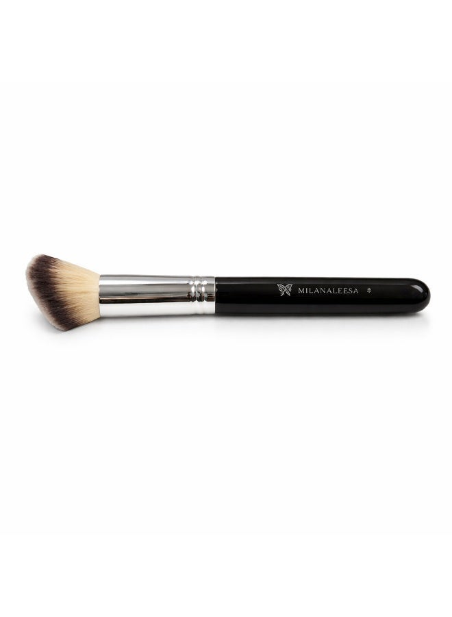 MILANALEESA Angled Contour Brush – Luxury Dense Soft Makeup Brush for Face Contour, Blush & Bronzer | Precision Sculpting Face Brush | Professional No Shedding - Image 1
