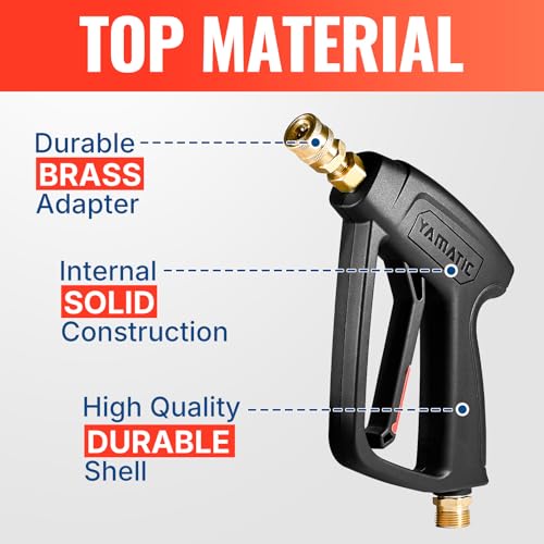 YAMATIC Pressure Washer Short Gun with 5 Spray Nozzles, M22-14mm & M22-15mm Fitting Replacement for Ryobi, Karcher, Greenworks, Craftsman, Troy bilt Power Washers Bilt, Honda and More, 4000 PSI - Image 2
