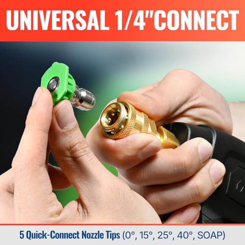 YAMATIC Pressure Washer Short Gun with 5 Spray Nozzles, M22-14mm & M22-15mm Fitting Replacement for Ryobi, Karcher, Greenworks, Craftsman, Troy bilt Power Washers Bilt, Honda and More, 4000 PSI - Image 5