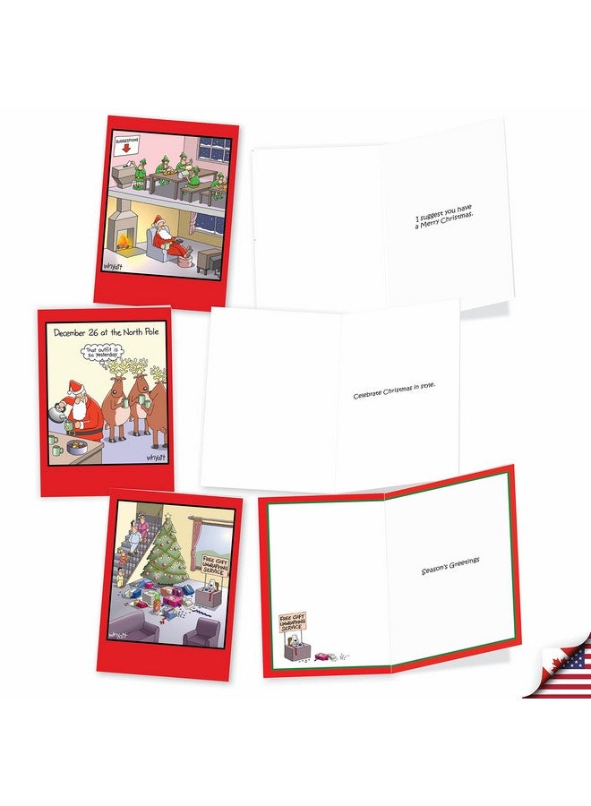 NobleWorks Variety Pack of 10 Christmas Greeting Cards with Envelopes, Adult Cartoon, Humor Holiday Assortment for Men and Women - Traces of Nuts A1250 - Image 4